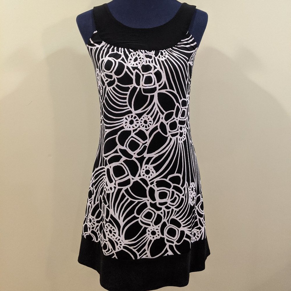 Black and White Floral Babydoll Dress